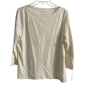 Talbots pima cotton tee in beige XL petite NWT